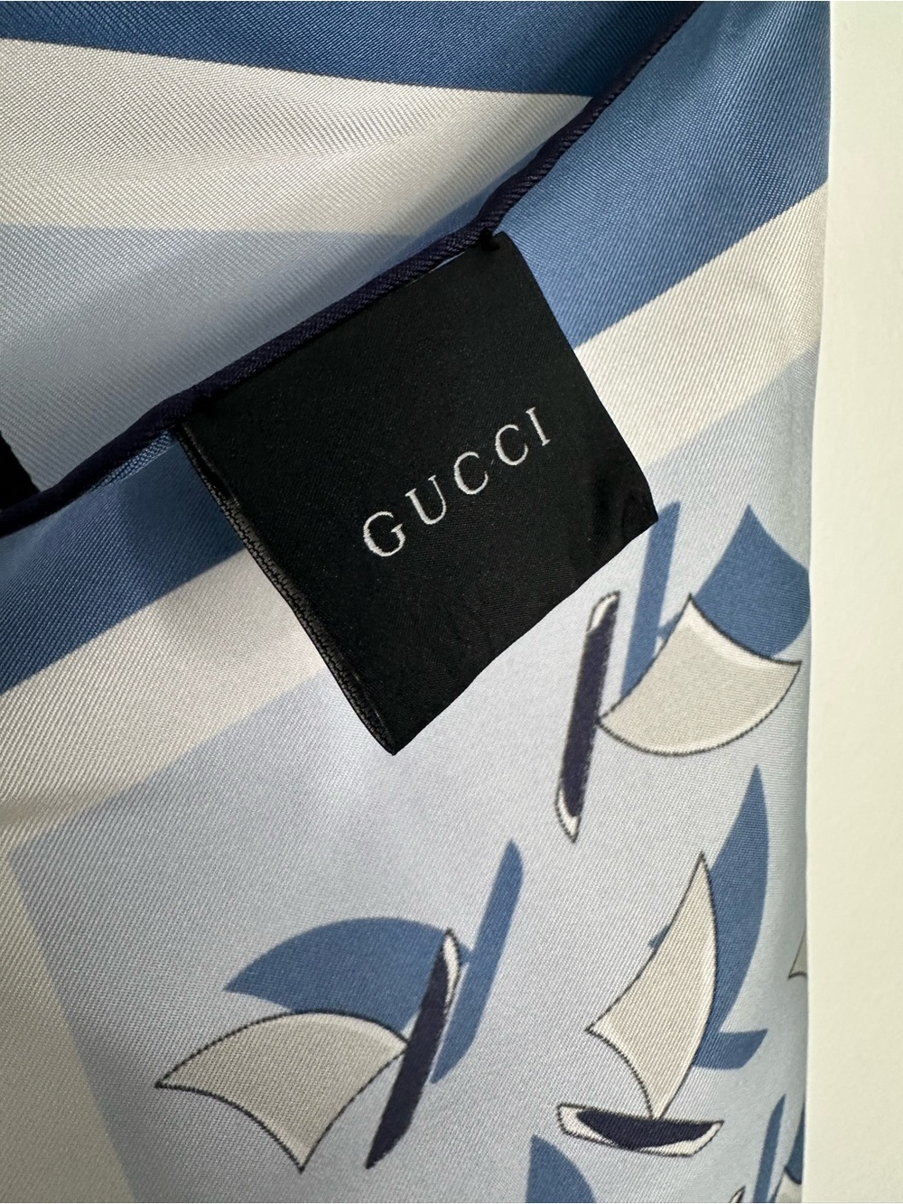 Vintage Gucci Silk Carré Scarf Archival Nautical Sailboat Print Made in Italy 70 - Picture 12 of 14
